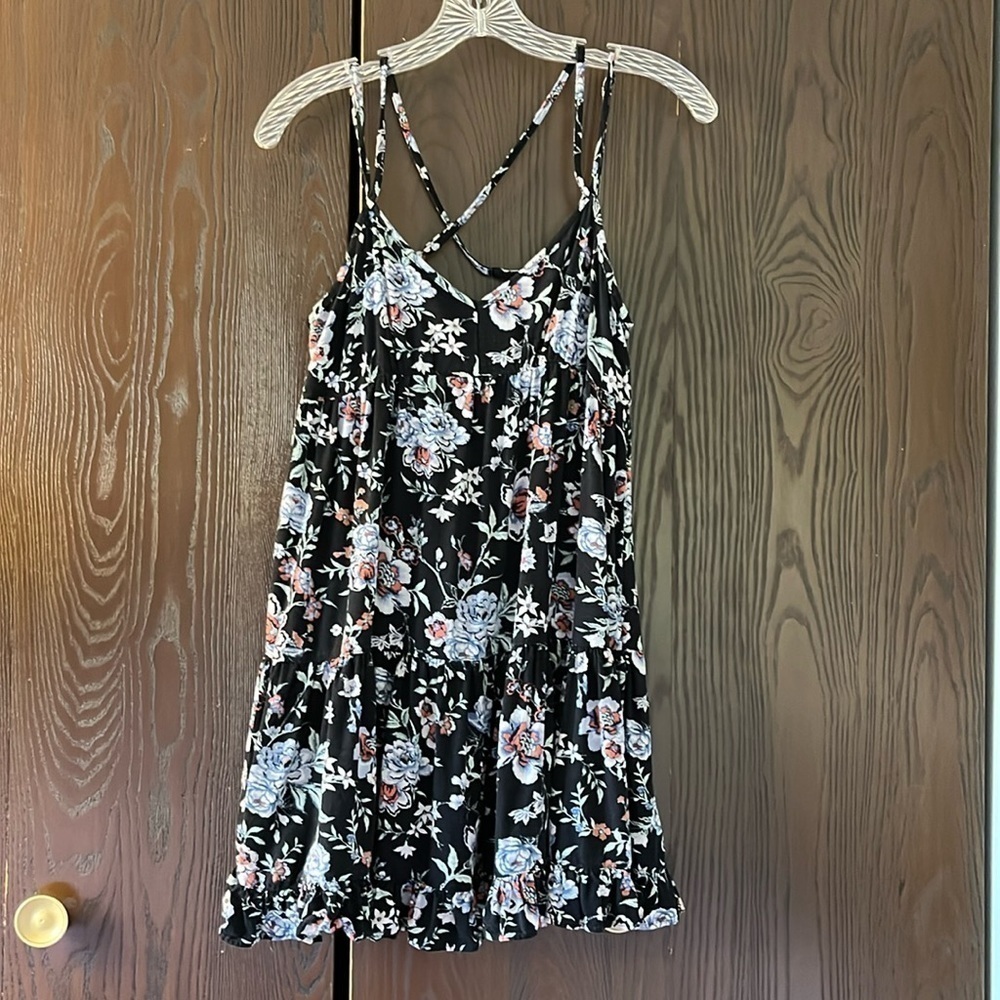 American Eagle Outfitters double spaghetti strapped black summer dress. Size S